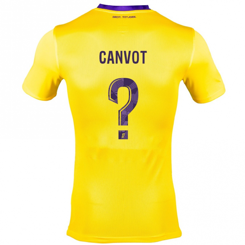 Kinder Fußball Jaydee Canvot #0 Gelb Lila Auswärtstrikot Trikot 2024/25 T-Shirt Luxemburg