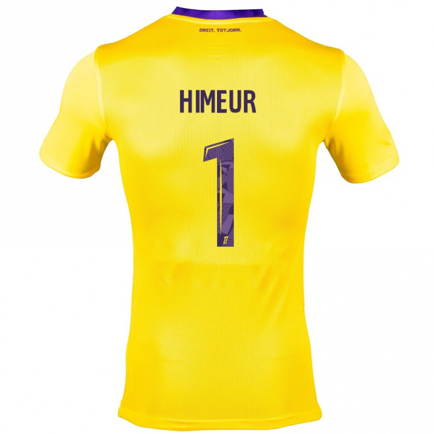 Kinder Fußball Thomas Himeur #1 Gelb Lila Auswärtstrikot Trikot 2024/25 T-Shirt Luxemburg