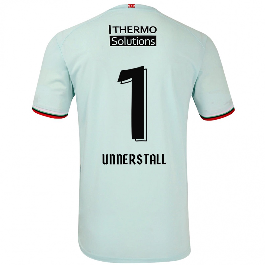 Kinder Fußball Lars Unnerstall #1 Hellgrün Auswärtstrikot Trikot 2024/25 T-Shirt Luxemburg