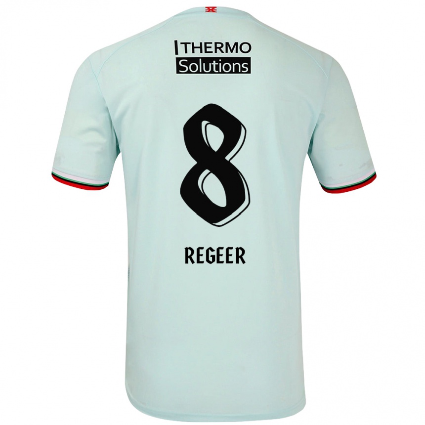 Kinder Fußball Youri Regeer #8 Hellgrün Auswärtstrikot Trikot 2024/25 T-Shirt Luxemburg