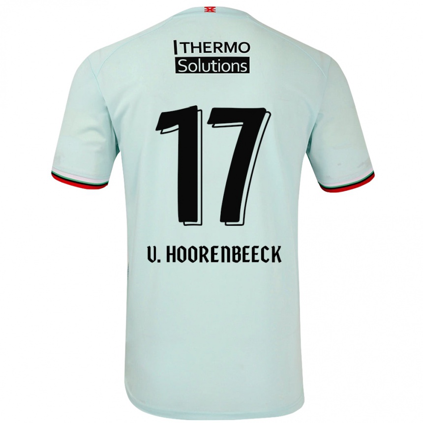 Kinder Fußball Alec Van Hoorenbeeck #17 Hellgrün Auswärtstrikot Trikot 2024/25 T-Shirt Luxemburg