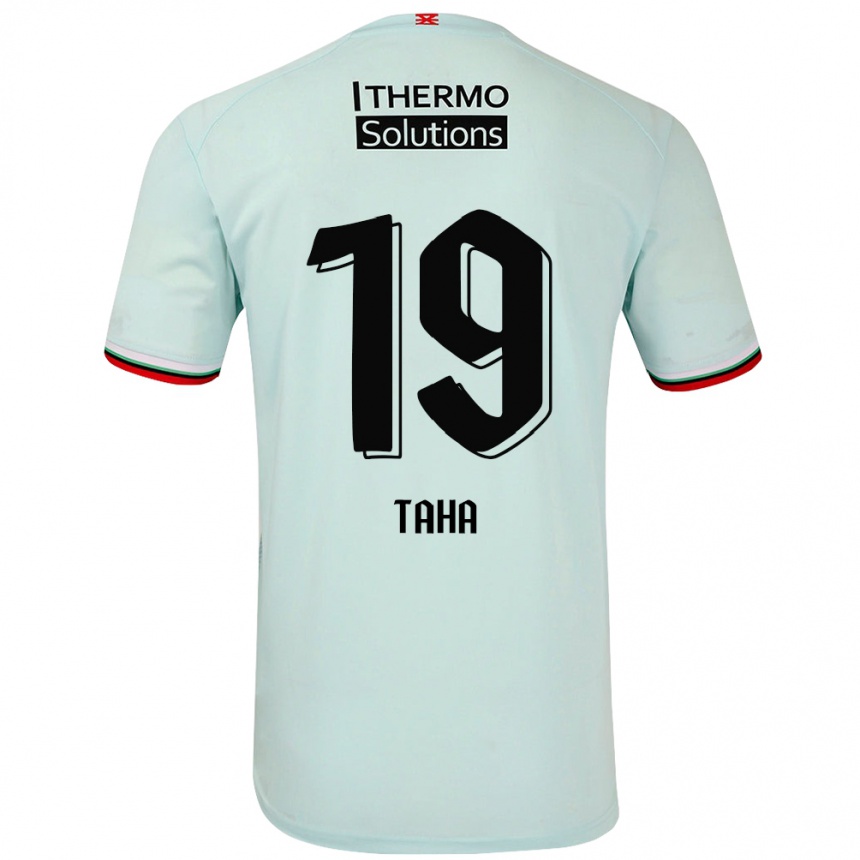 Kinder Fußball Younes Taha #19 Hellgrün Auswärtstrikot Trikot 2024/25 T-Shirt Luxemburg