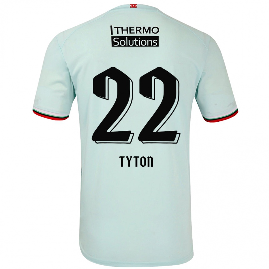 Kinder Fußball Przemyslaw Tyton #22 Hellgrün Auswärtstrikot Trikot 2024/25 T-Shirt Luxemburg