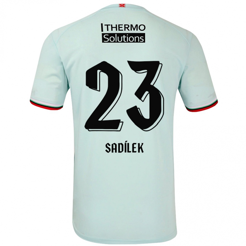 Kinder Fußball Michal Sadilek #23 Hellgrün Auswärtstrikot Trikot 2024/25 T-Shirt Luxemburg