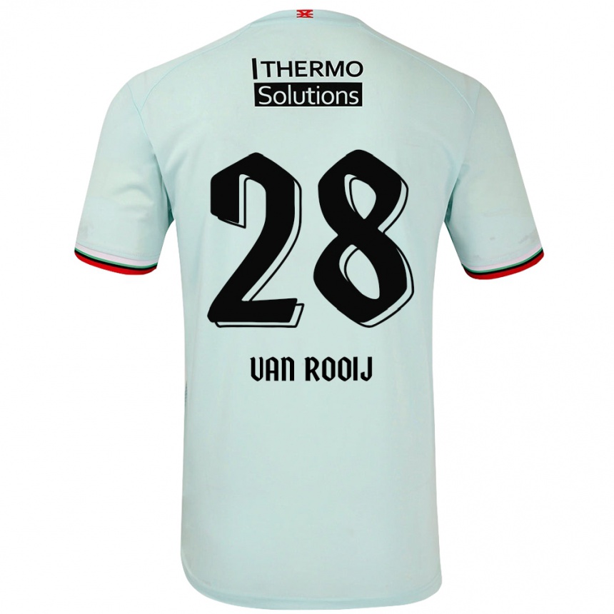 Kinder Fußball Bart Van Rooij #28 Hellgrün Auswärtstrikot Trikot 2024/25 T-Shirt Luxemburg