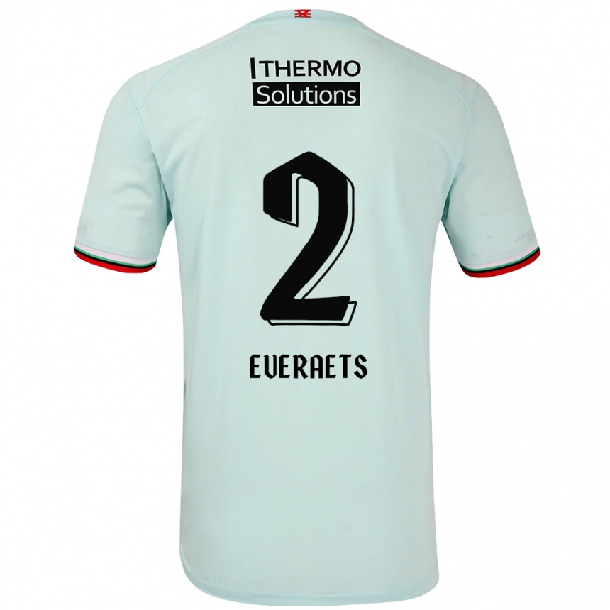 Kinder Fußball Kim Everaets #2 Hellgrün Auswärtstrikot Trikot 2024/25 T-Shirt Luxemburg