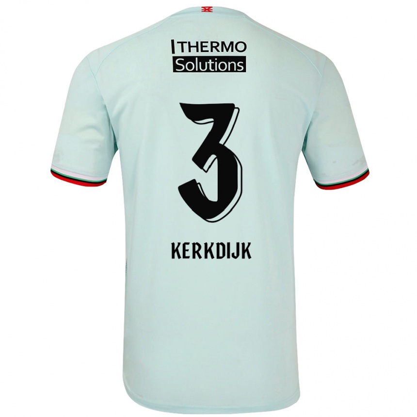 Kinder Fußball Danique Kerkdijk #3 Hellgrün Auswärtstrikot Trikot 2024/25 T-Shirt Luxemburg