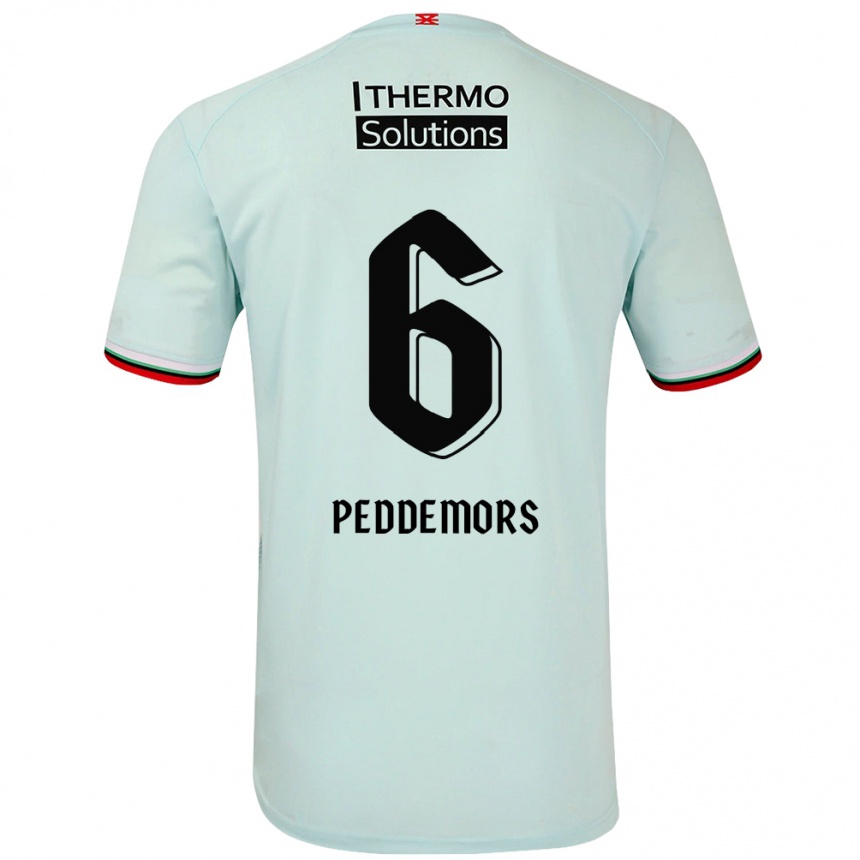 Kinder Fußball Ella Peddemors #6 Hellgrün Auswärtstrikot Trikot 2024/25 T-Shirt Luxemburg