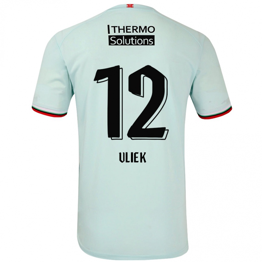 Kinder Fußball Leonie Vliek #12 Hellgrün Auswärtstrikot Trikot 2024/25 T-Shirt Luxemburg