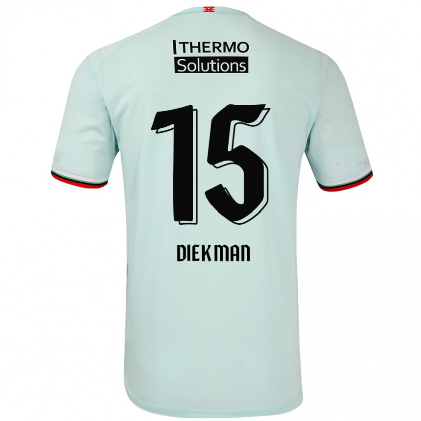 Kinder Fußball Jill Diekman #15 Hellgrün Auswärtstrikot Trikot 2024/25 T-Shirt Luxemburg