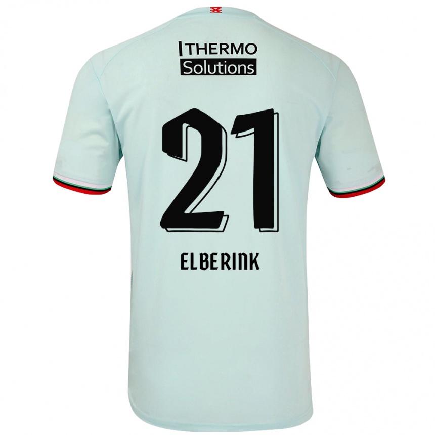 Kinder Fußball Eva Oude Elberink #21 Hellgrün Auswärtstrikot Trikot 2024/25 T-Shirt Luxemburg