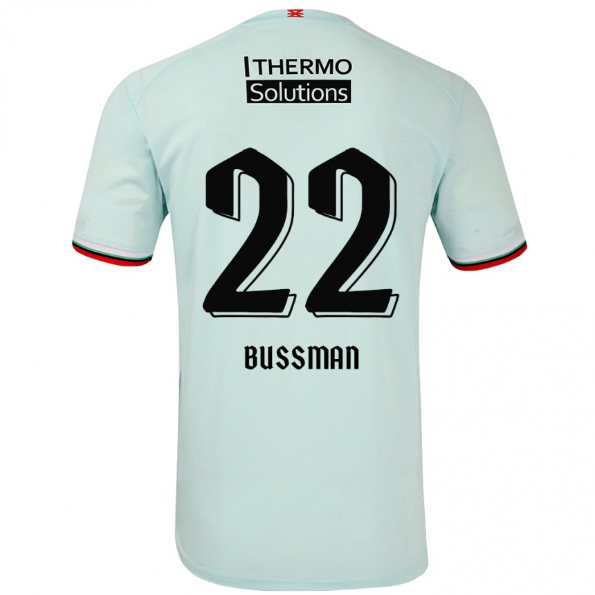 Kinder Fußball Fiene Bussman #22 Hellgrün Auswärtstrikot Trikot 2024/25 T-Shirt Luxemburg