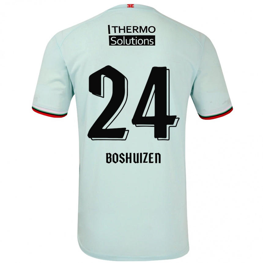 Kinder Fußball Annouk Boshuizen #24 Hellgrün Auswärtstrikot Trikot 2024/25 T-Shirt Luxemburg