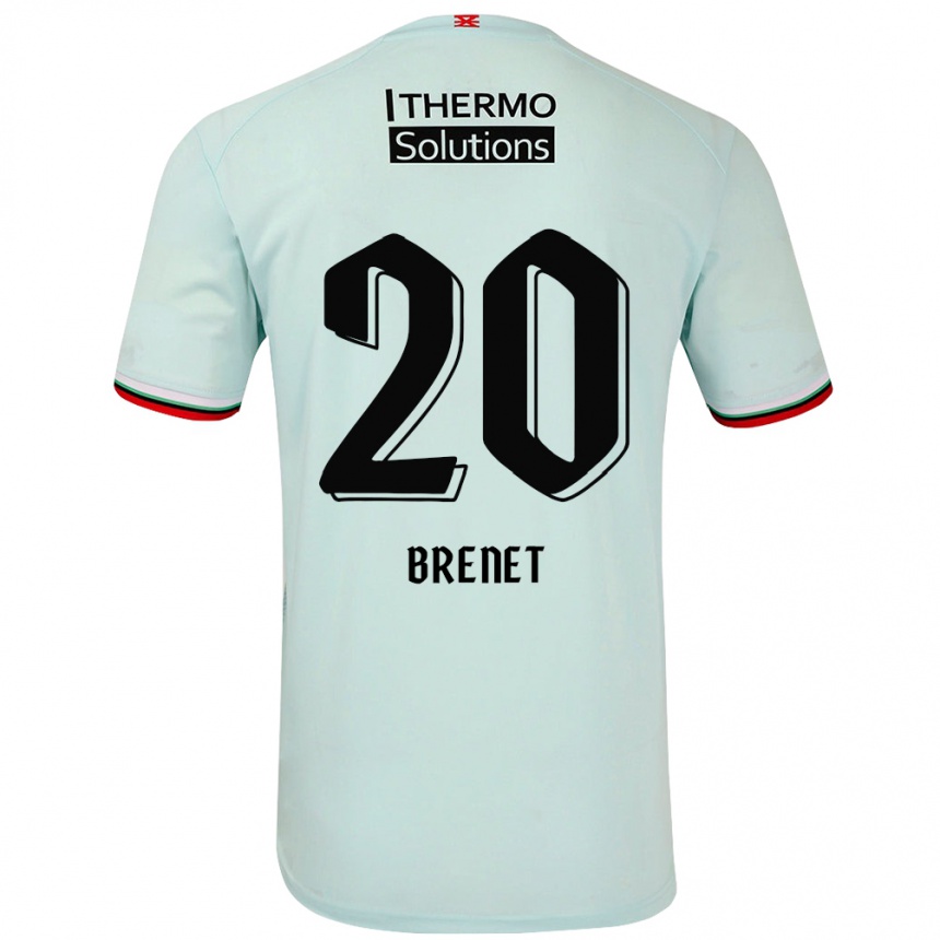 Kinder Fußball Joshua Brenet #20 Hellgrün Auswärtstrikot Trikot 2024/25 T-Shirt Luxemburg