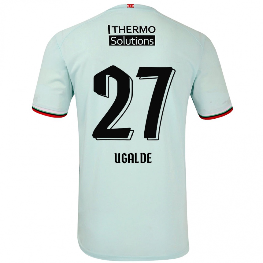 Kinder Fußball Manfred Ugalde #27 Hellgrün Auswärtstrikot Trikot 2024/25 T-Shirt Luxemburg