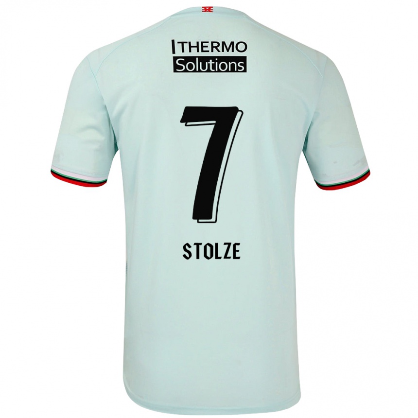 Kinder Fußball Anna-Lena Stolze #7 Hellgrün Auswärtstrikot Trikot 2024/25 T-Shirt Luxemburg