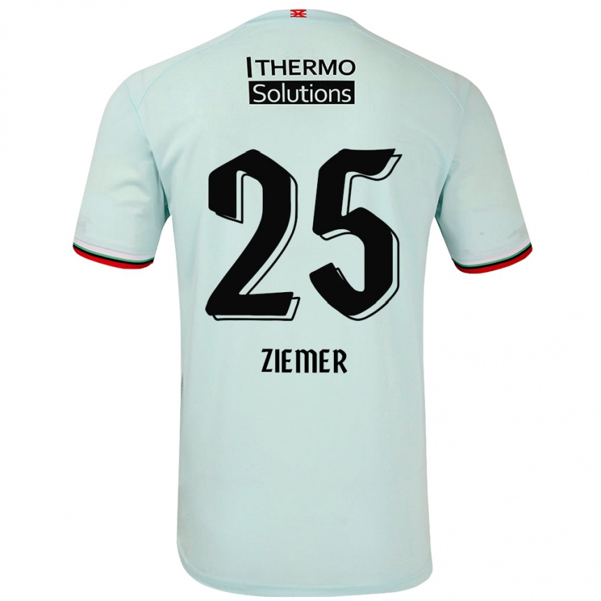 Kinder Fußball Taylor Ziemer #25 Hellgrün Auswärtstrikot Trikot 2024/25 T-Shirt Luxemburg