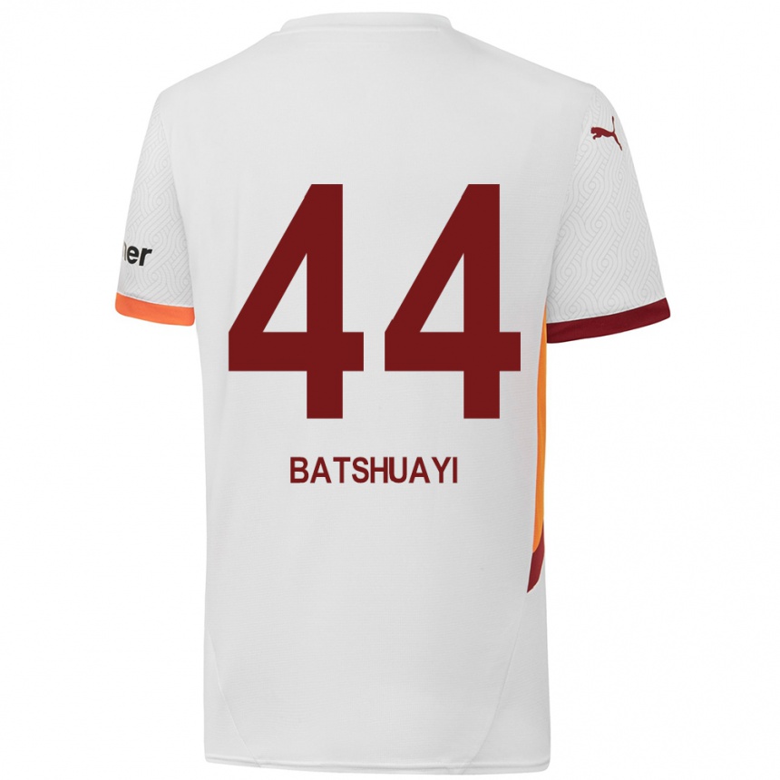 Kinder Fußball Michy Batshuayi #44 Weiß Gelb Rot Auswärtstrikot Trikot 2024/25 T-Shirt Luxemburg