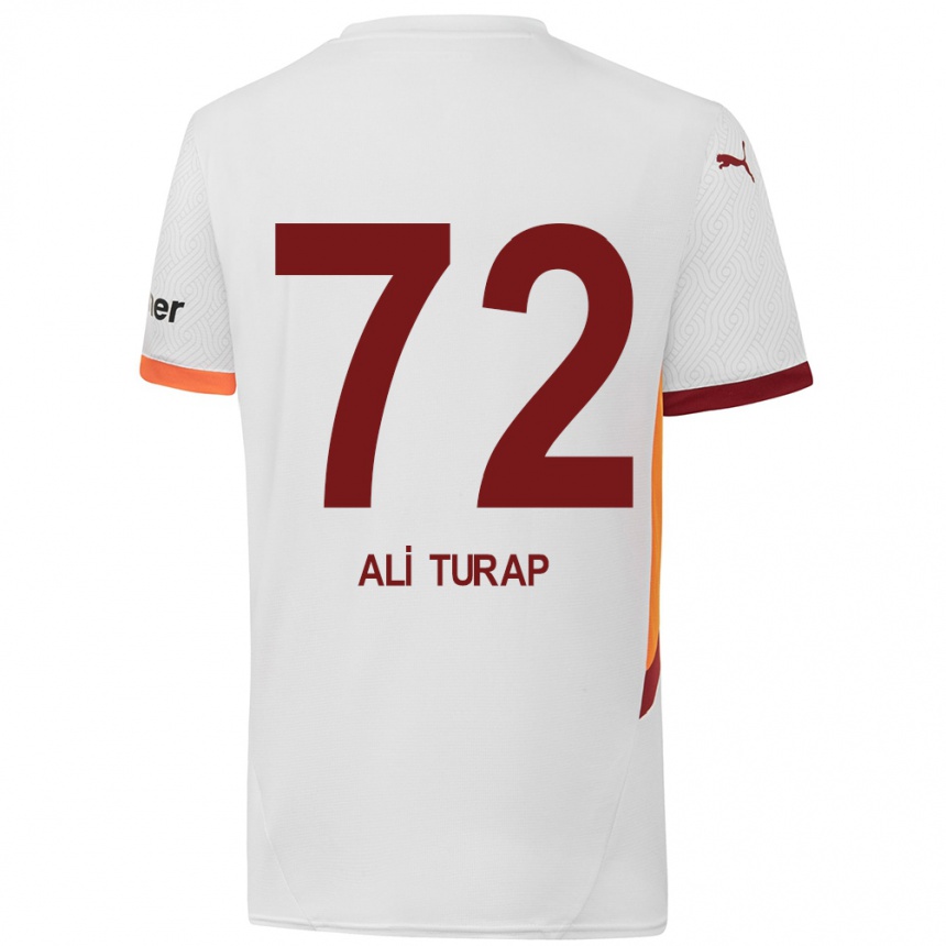 Kinder Fußball Ali Turap Bülbül #72 Weiß Gelb Rot Auswärtstrikot Trikot 2024/25 T-Shirt Luxemburg