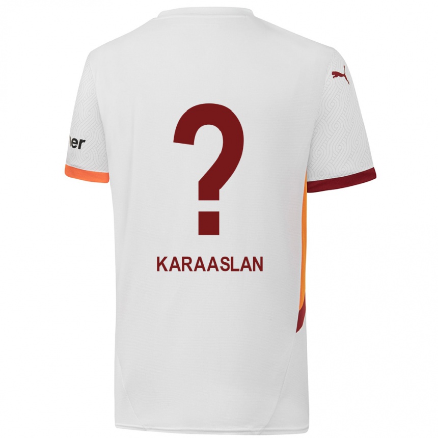 Kinder Fußball Ahmet Kerem Karaaslan #0 Weiß Gelb Rot Auswärtstrikot Trikot 2024/25 T-Shirt Luxemburg