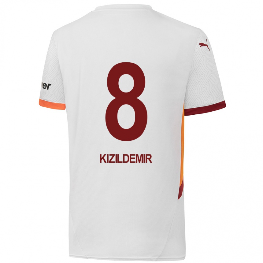 Kinder Fußball Berk Kizildemir #8 Weiß Gelb Rot Auswärtstrikot Trikot 2024/25 T-Shirt Luxemburg