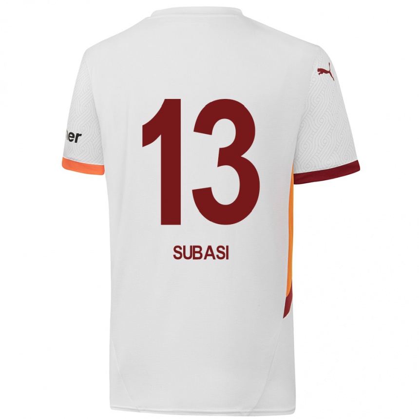 Kinder Fußball Kadir Subasi #13 Weiß Gelb Rot Auswärtstrikot Trikot 2024/25 T-Shirt Luxemburg