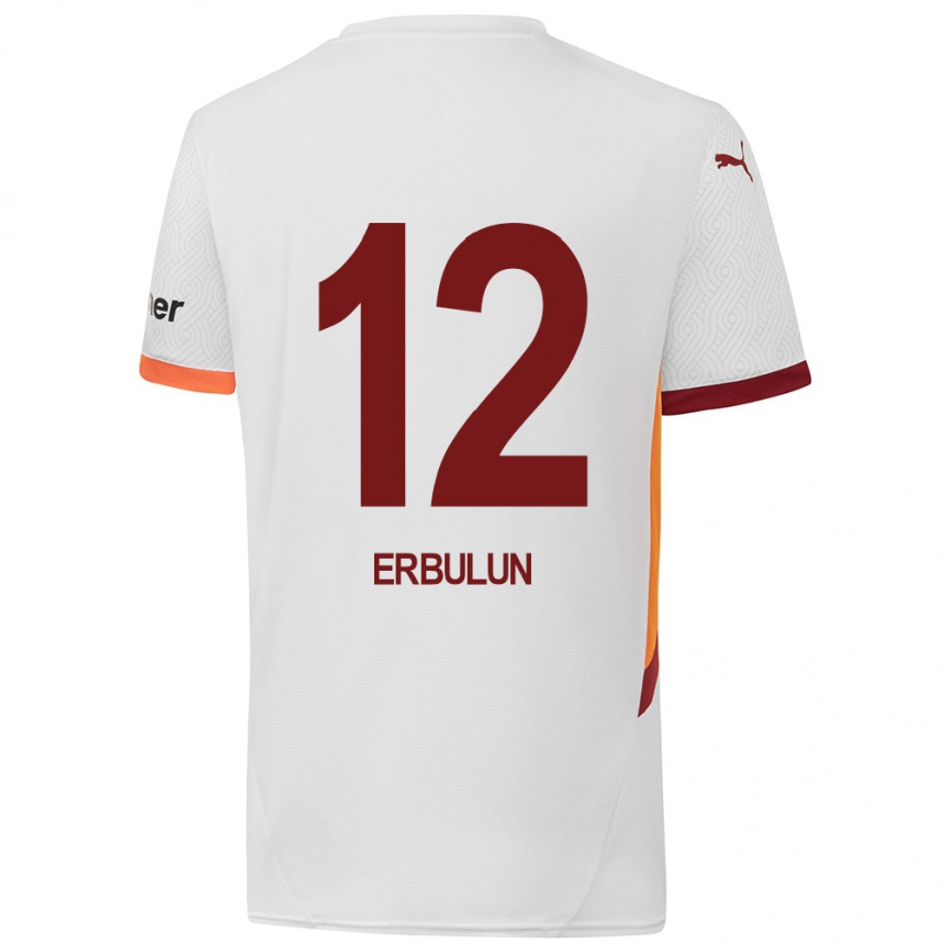 Kinder Fußball Helin Erbulun #12 Weiß Gelb Rot Auswärtstrikot Trikot 2024/25 T-Shirt Luxemburg