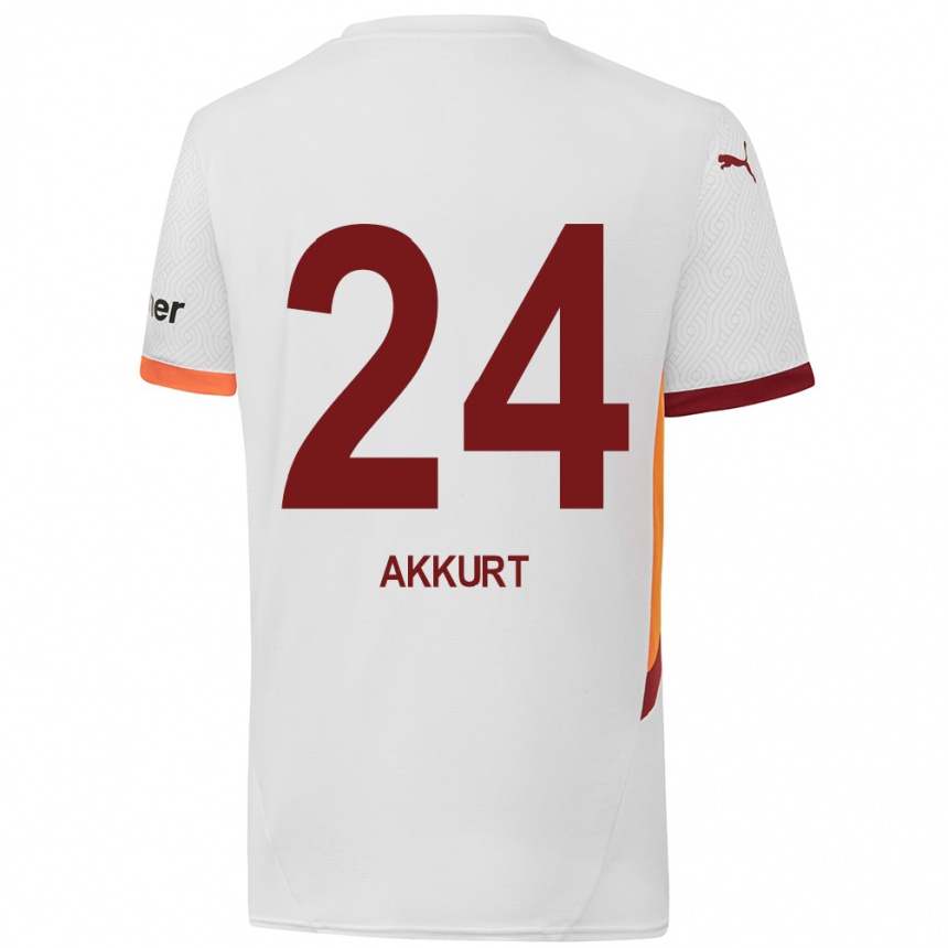 Kinder Fußball Arzu Akkurt #24 Weiß Gelb Rot Auswärtstrikot Trikot 2024/25 T-Shirt Luxemburg