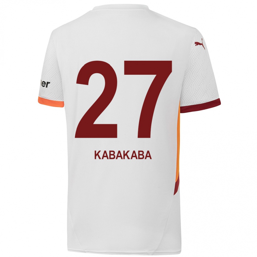 Kinder Fußball Naomie Kabakaba #27 Weiß Gelb Rot Auswärtstrikot Trikot 2024/25 T-Shirt Luxemburg