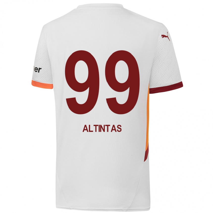 Kinder Fußball Benan Altıntaş #99 Weiß Gelb Rot Auswärtstrikot Trikot 2024/25 T-Shirt Luxemburg