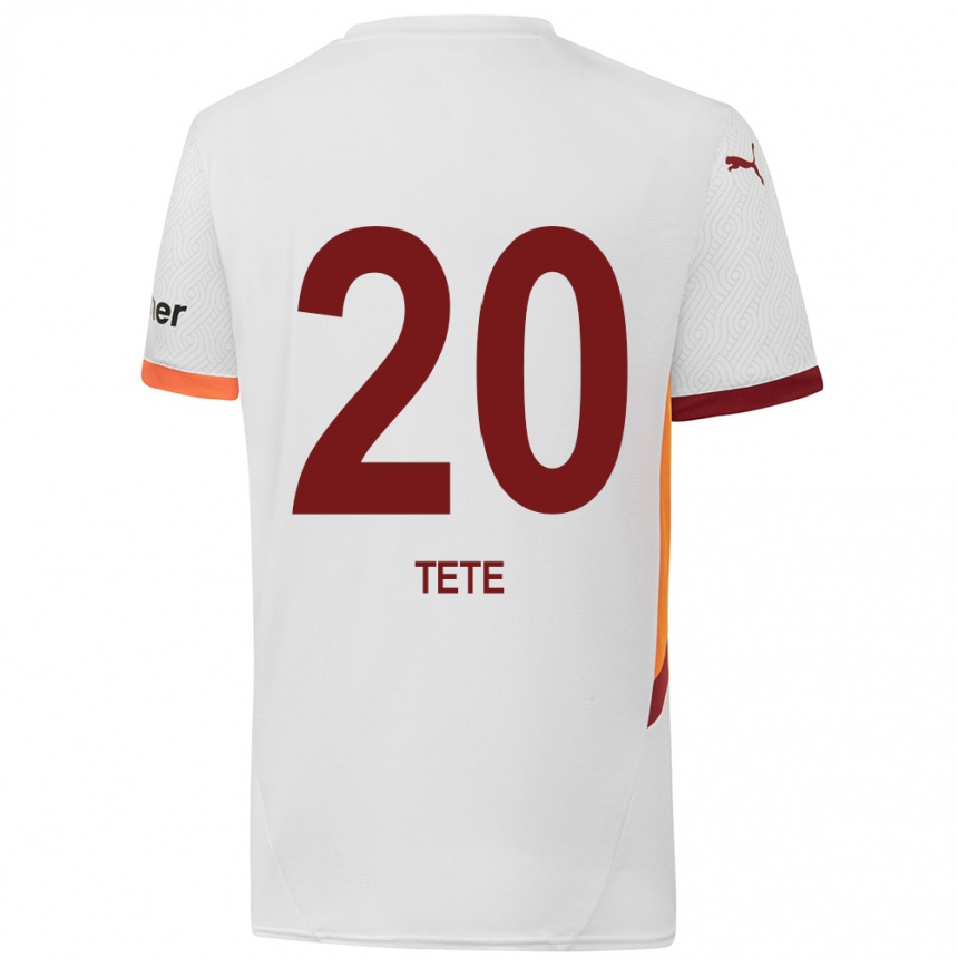 Kinder Fußball Tete #20 Weiß Gelb Rot Auswärtstrikot Trikot 2024/25 T-Shirt Luxemburg