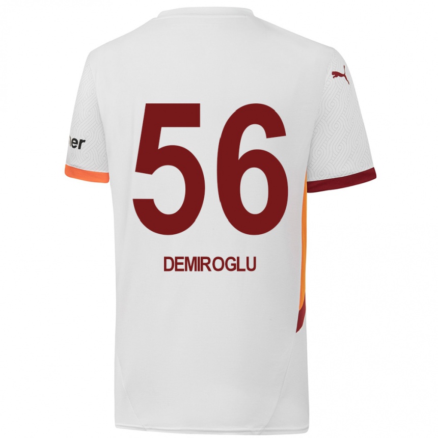 Kinder Fußball Baran Demiroğlu #56 Weiß Gelb Rot Auswärtstrikot Trikot 2024/25 T-Shirt Luxemburg