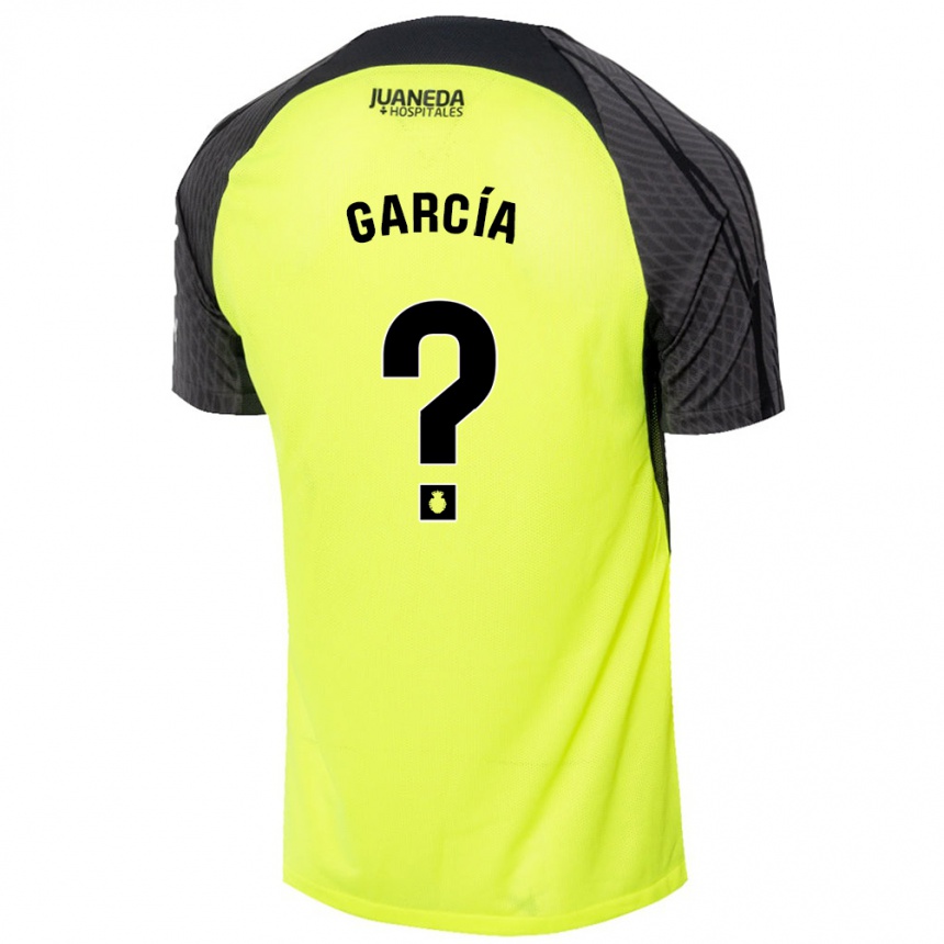 Kinder Fußball Pere García #0 Fluoreszierend Grün Schwarz Auswärtstrikot Trikot 2024/25 T-Shirt Luxemburg