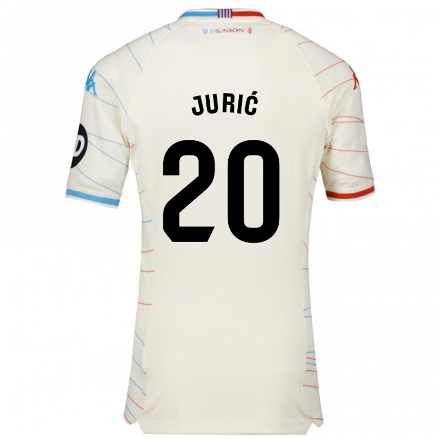 Kinder Fußball Stanko Juric #20 Weiß Rot Blau Auswärtstrikot Trikot 2024/25 T-Shirt Luxemburg