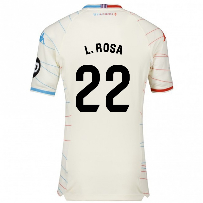 Kinder Fußball Lucas Rosa #22 Weiß Rot Blau Auswärtstrikot Trikot 2024/25 T-Shirt Luxemburg