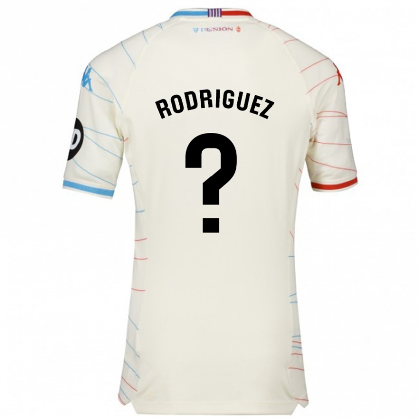 Kinder Fußball Gabriel Rodríguez #0 Weiß Rot Blau Auswärtstrikot Trikot 2024/25 T-Shirt Luxemburg