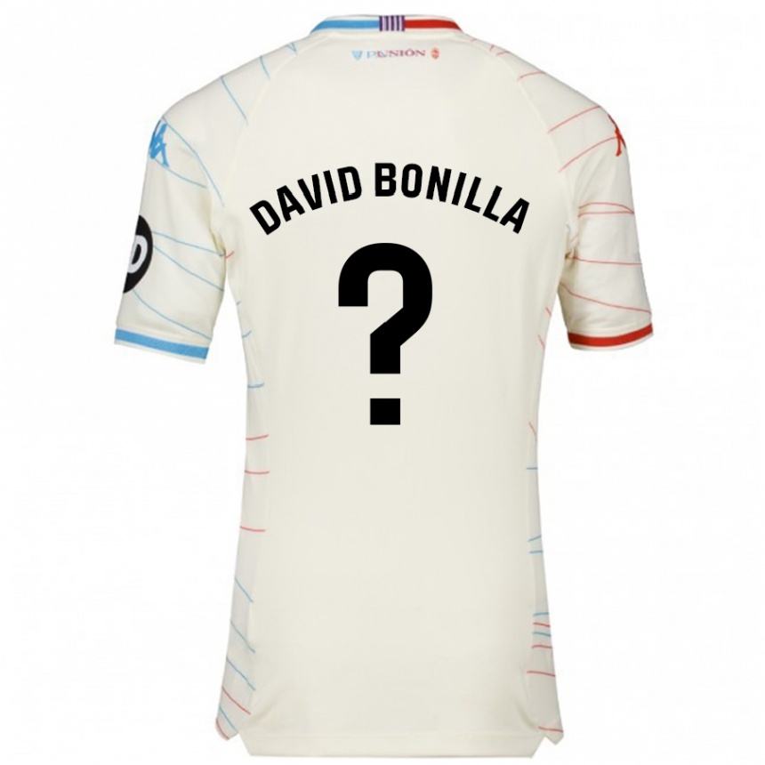 Kinder Fußball Juan David Bonilla #0 Weiß Rot Blau Auswärtstrikot Trikot 2024/25 T-Shirt Luxemburg