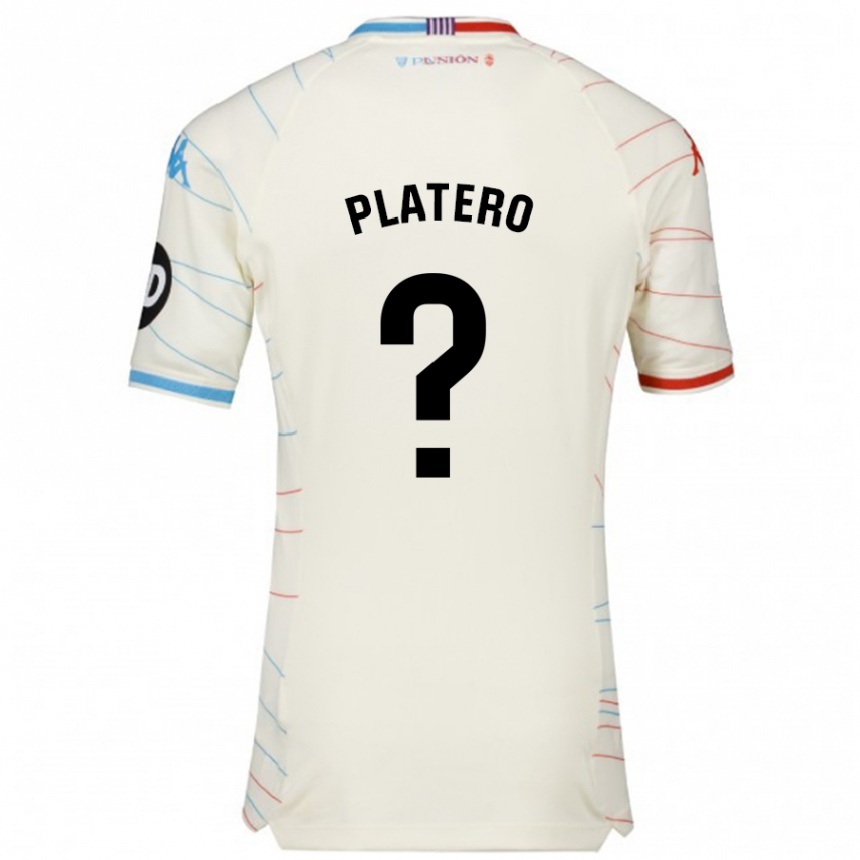 Kinder Fußball Miguel Platero #0 Weiß Rot Blau Auswärtstrikot Trikot 2024/25 T-Shirt Luxemburg