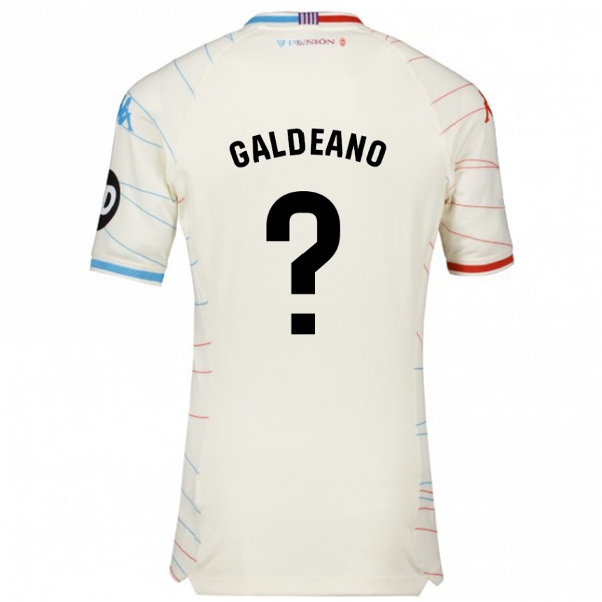 Kinder Fußball Alejandro Galdeano #0 Weiß Rot Blau Auswärtstrikot Trikot 2024/25 T-Shirt Luxemburg