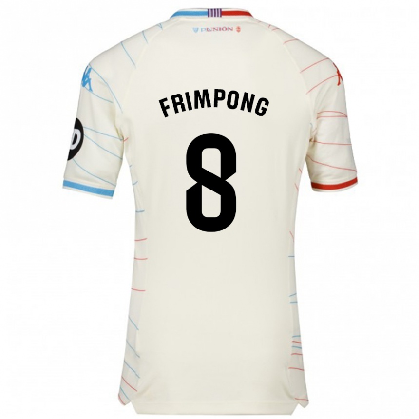 Kinder Fußball Eugene Frimpong #8 Weiß Rot Blau Auswärtstrikot Trikot 2024/25 T-Shirt Luxemburg