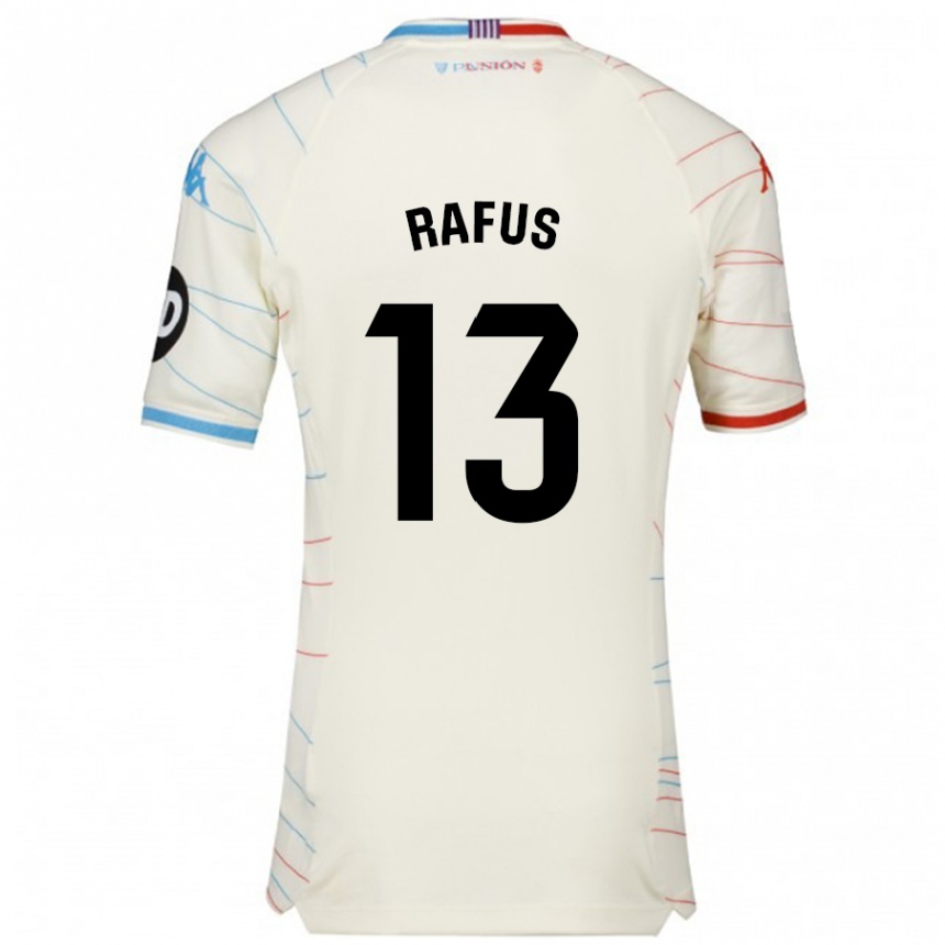 Kinder Fußball Arnau Rafus #13 Weiß Rot Blau Auswärtstrikot Trikot 2024/25 T-Shirt Luxemburg