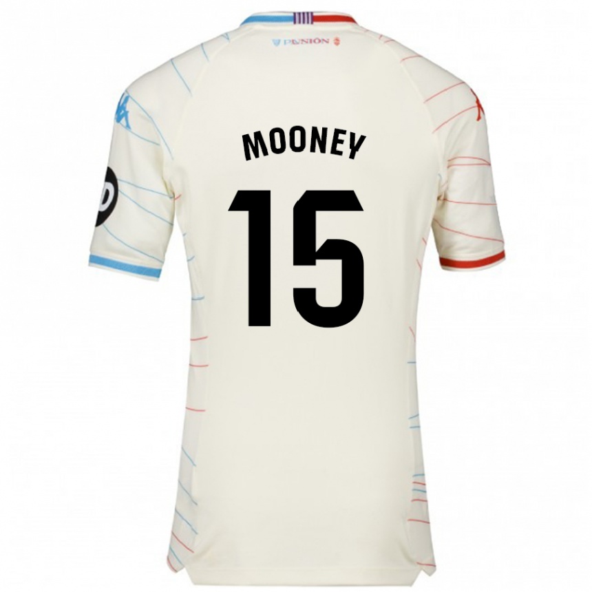 Kinder Fußball Fionn Mooney #15 Weiß Rot Blau Auswärtstrikot Trikot 2024/25 T-Shirt Luxemburg