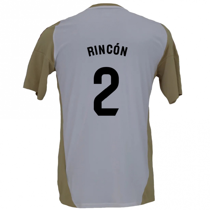 Kinder Fußball Hugo Rincón #2 Braunweiß Auswärtstrikot Trikot 2024/25 T-Shirt Luxemburg