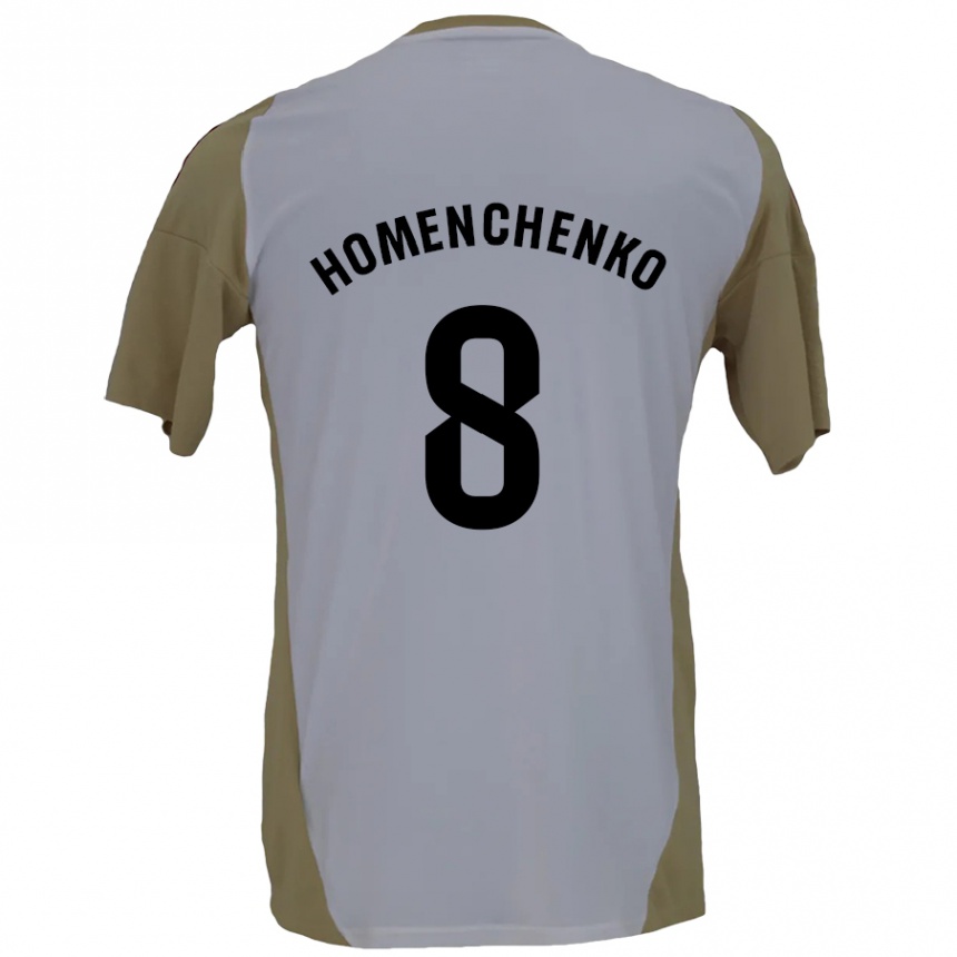 Kinder Fußball Santiago Homenchenko #8 Braunweiß Auswärtstrikot Trikot 2024/25 T-Shirt Luxemburg