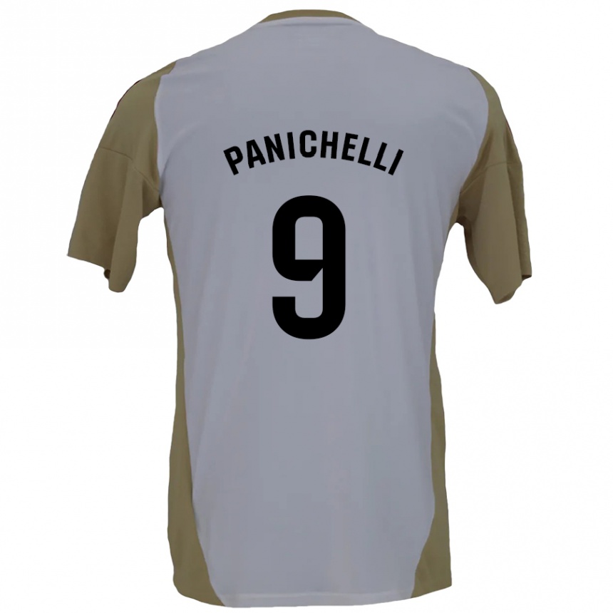 Kinder Fußball Joaquín Panichelli #9 Braunweiß Auswärtstrikot Trikot 2024/25 T-Shirt Luxemburg