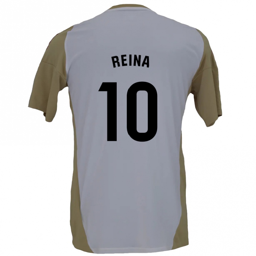 Kinder Fußball Alberto Reina #10 Braunweiß Auswärtstrikot Trikot 2024/25 T-Shirt Luxemburg