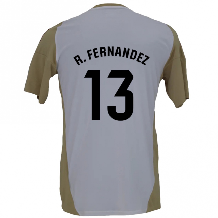 Kinder Fußball Raúl Fernández #13 Braunweiß Auswärtstrikot Trikot 2024/25 T-Shirt Luxemburg