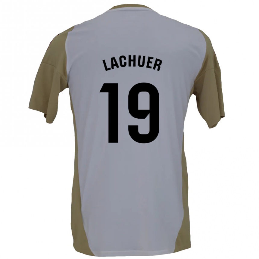 Kinder Fußball Mathis Lachuer #19 Braunweiß Auswärtstrikot Trikot 2024/25 T-Shirt Luxemburg