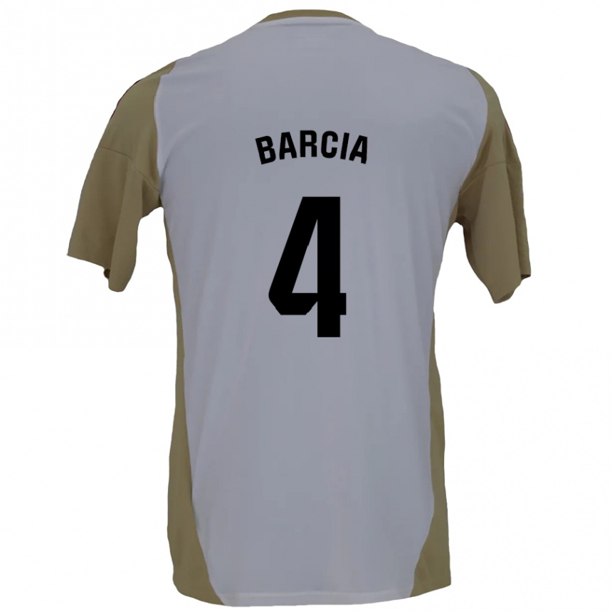 Kinder Fußball Sergio Barcia #4 Braunweiß Auswärtstrikot Trikot 2024/25 T-Shirt Luxemburg