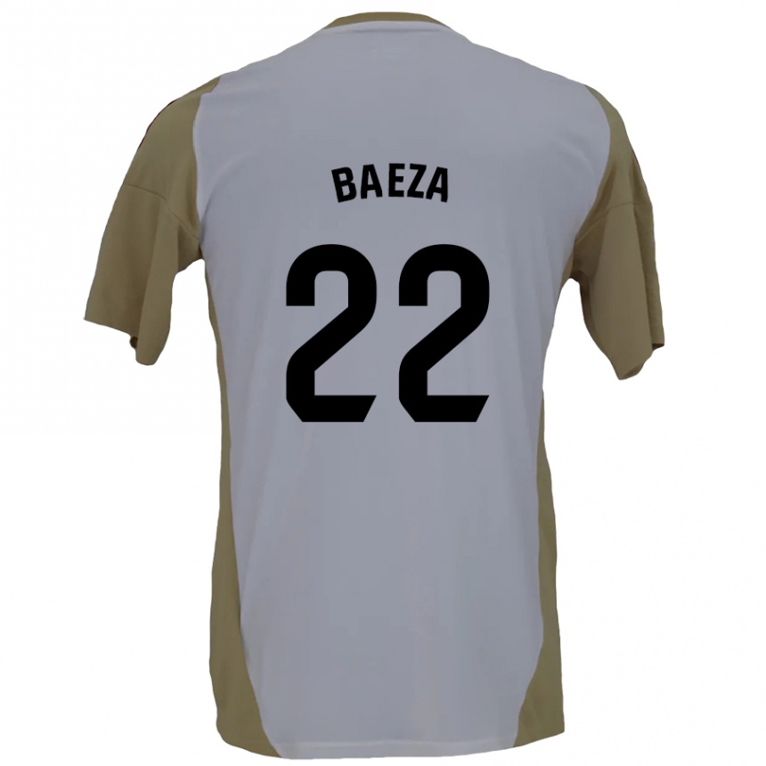 Kinder Fußball Miguel Baeza #22 Braunweiß Auswärtstrikot Trikot 2024/25 T-Shirt Luxemburg